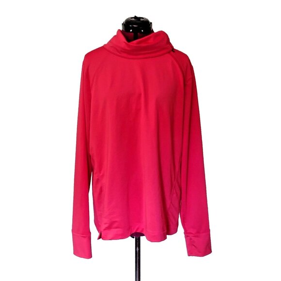 J.Jill Fit Asymmetric Zip Pullover Red Women Size XL Thumb Holes Side Sp… - Picture 1 of 7